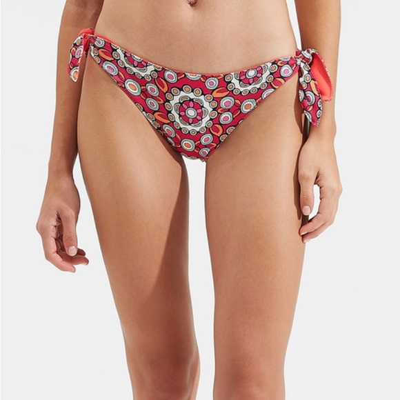 LA DOUBLEJ Tie Front Short Sleeve Swim Top & Bow Brief sz XS 425$ - Picture 3 of 13